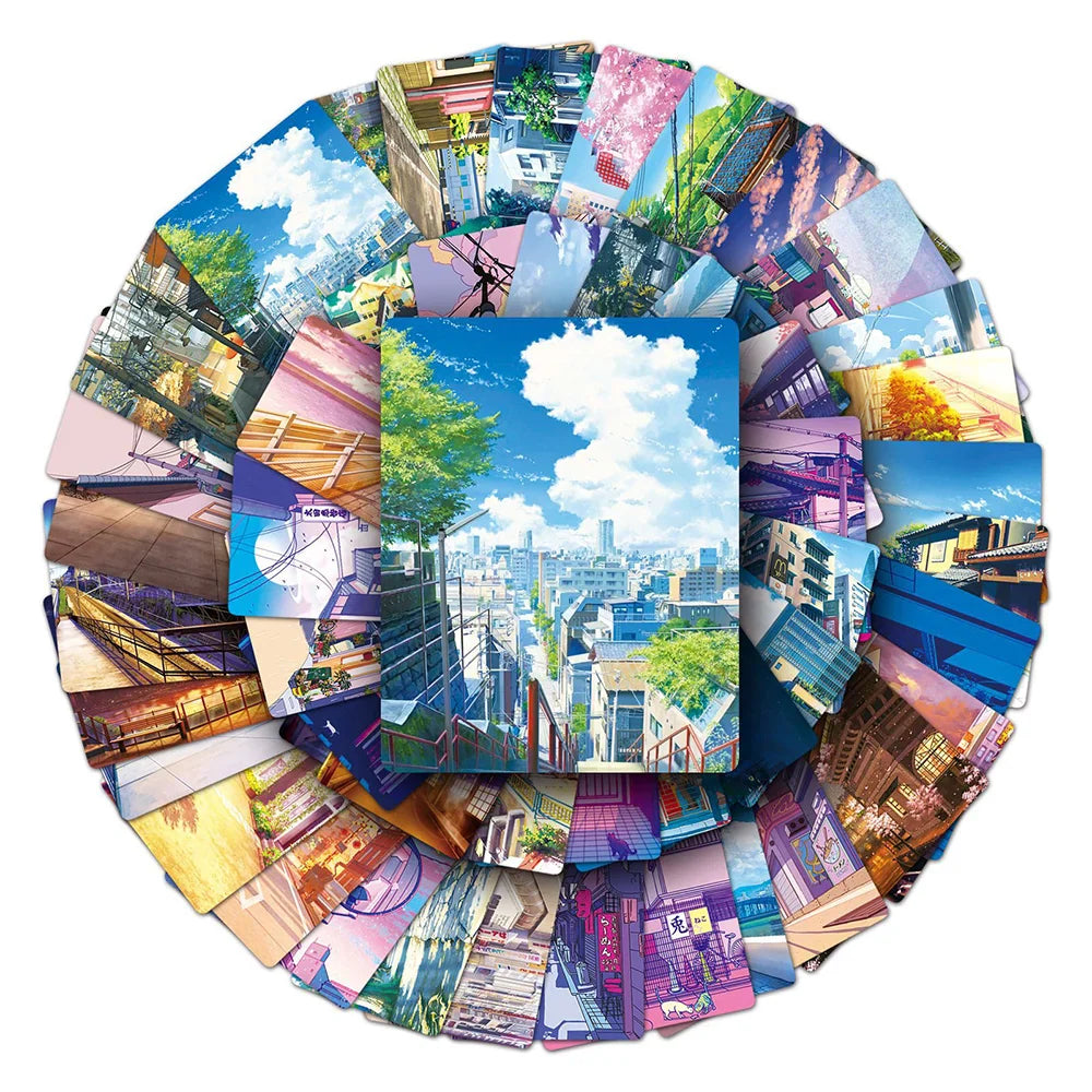 Anime Cartoon Landscape Waterproof Aesthetic Sticker Pack Assorted Designs