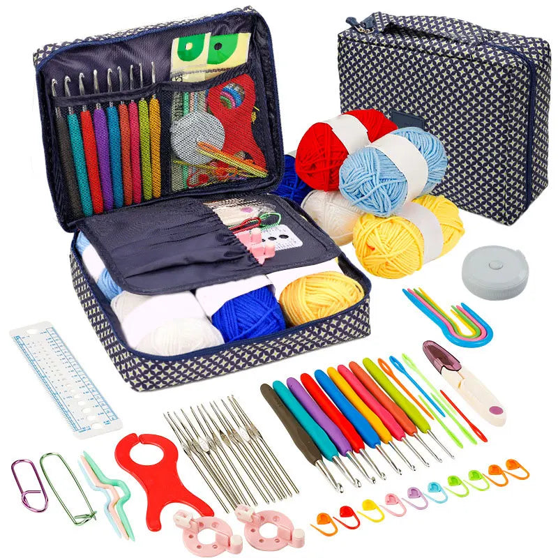 Beginner Crochet Kit Portable Hooks Yarn Craft Set