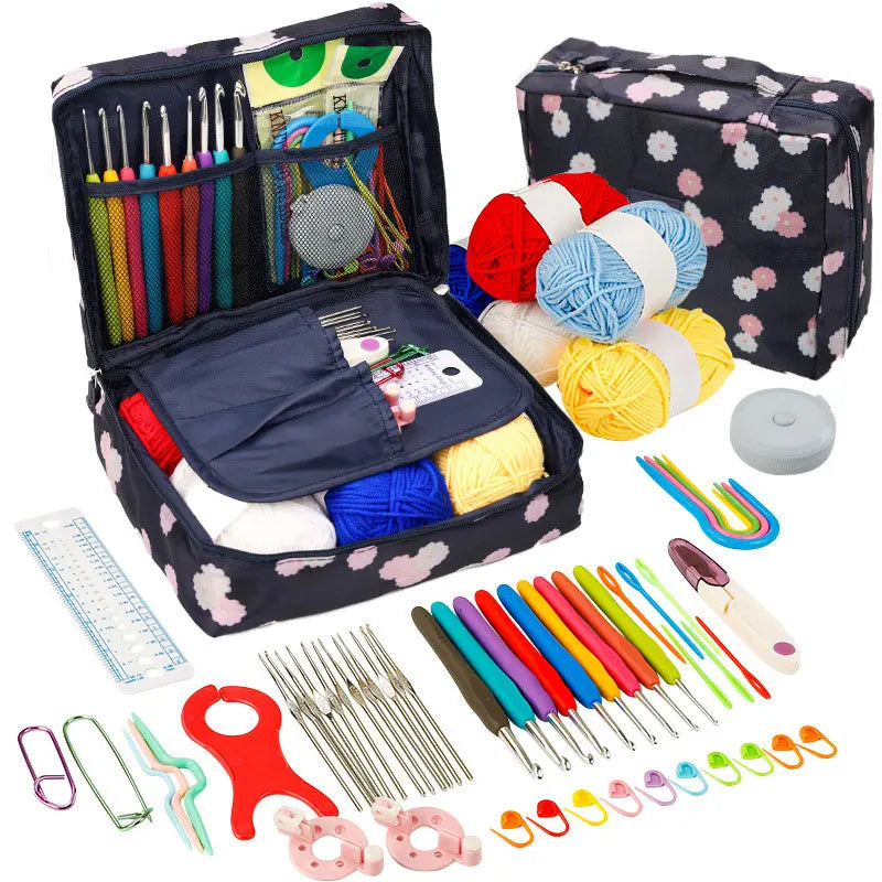 Beginner Crochet Kit Portable Hooks Yarn Craft Set