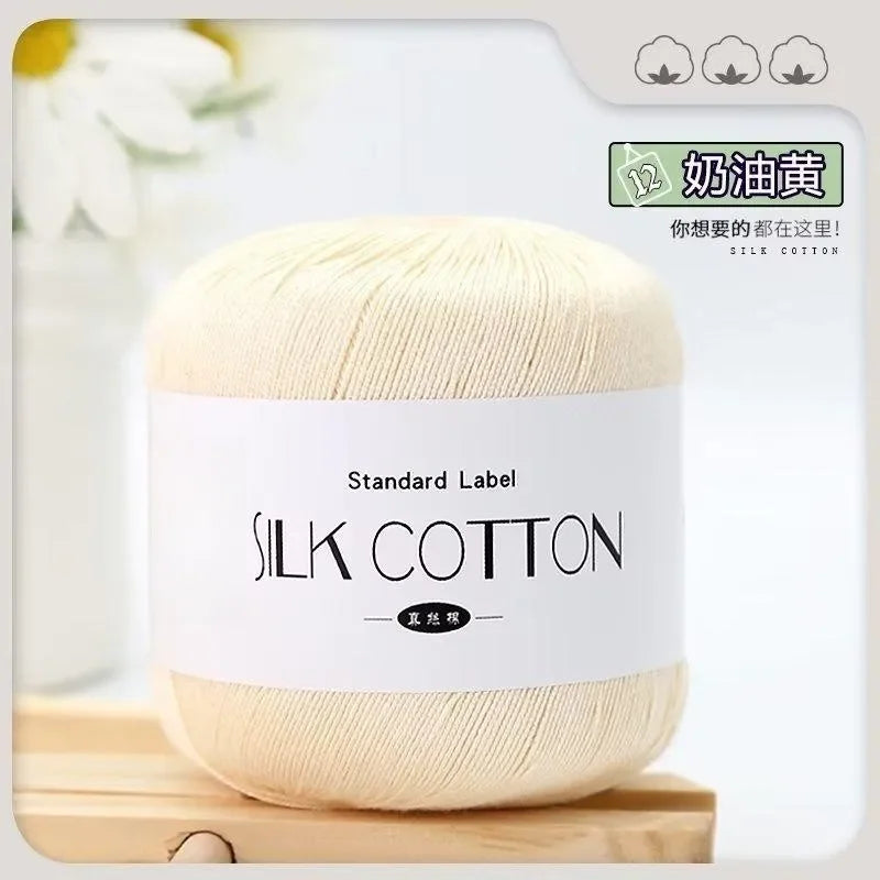 Soft Silk Cotton Milk Crochet Yarn 50g Hand Knitting