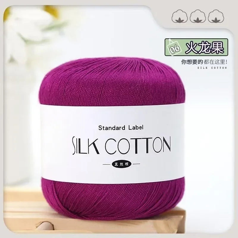 Soft Silk Cotton Milk Crochet Yarn 50g Hand Knitting