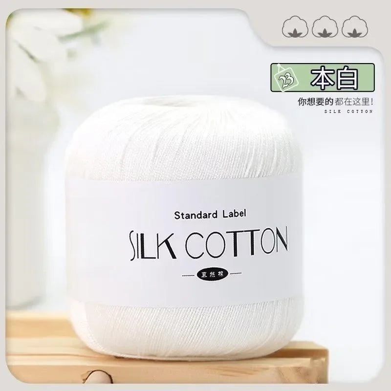 Soft Silk Cotton Milk Crochet Yarn 50g Hand Knitting