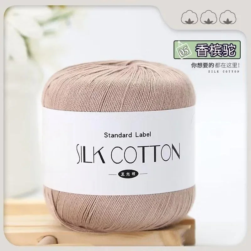 Soft Silk Cotton Milk Crochet Yarn 50g Hand Knitting