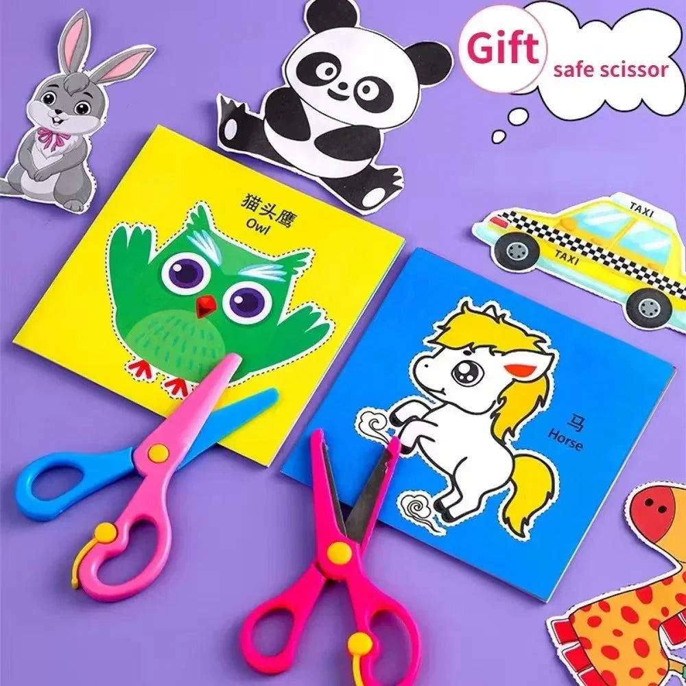 48Pcs Kids DIY Craft Paper Cut Scrapbook Activity Book