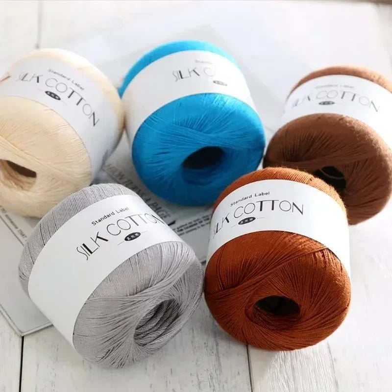 Soft Silk Cotton Milk Crochet Yarn 50g Hand Knitting