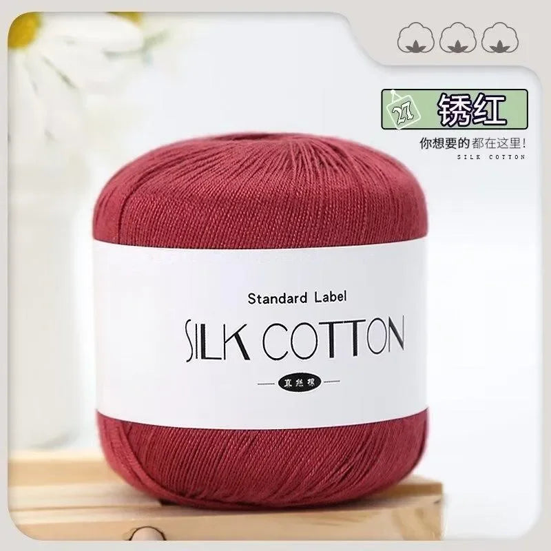 Soft Silk Cotton Milk Crochet Yarn 50g Hand Knitting