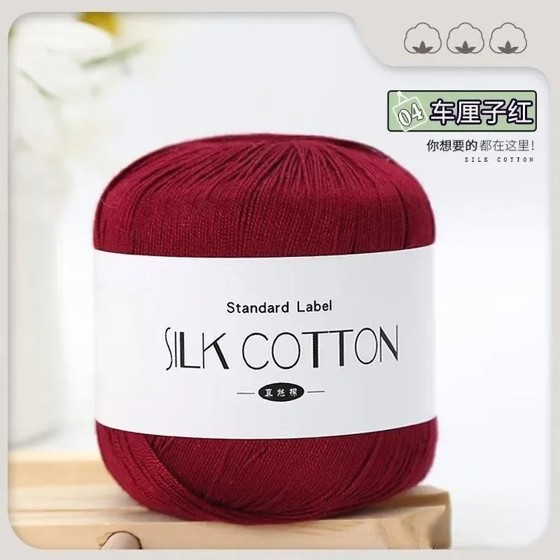 Soft Silk Cotton Milk Crochet Yarn 50g Hand Knitting