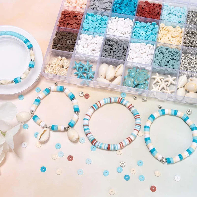 Ocean Summer Clay Beads Friendship Bracelet Making Kit DIY