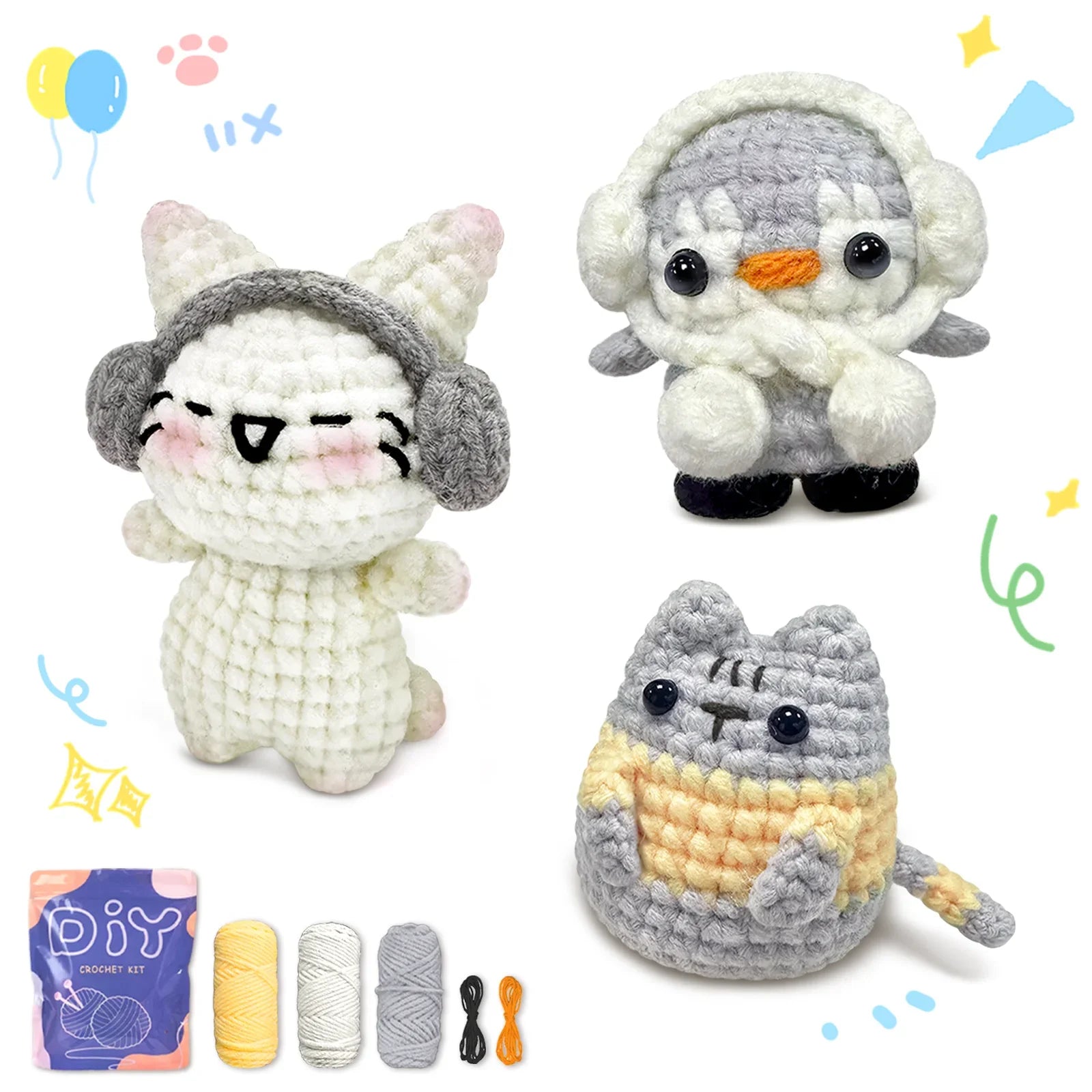 Animal Series Beginner Crochet Kit with Step-by-Step Guide