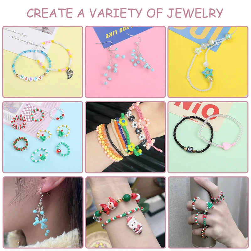 5200PCS Glass Rice Beads Kit for DIY Jewelry Making