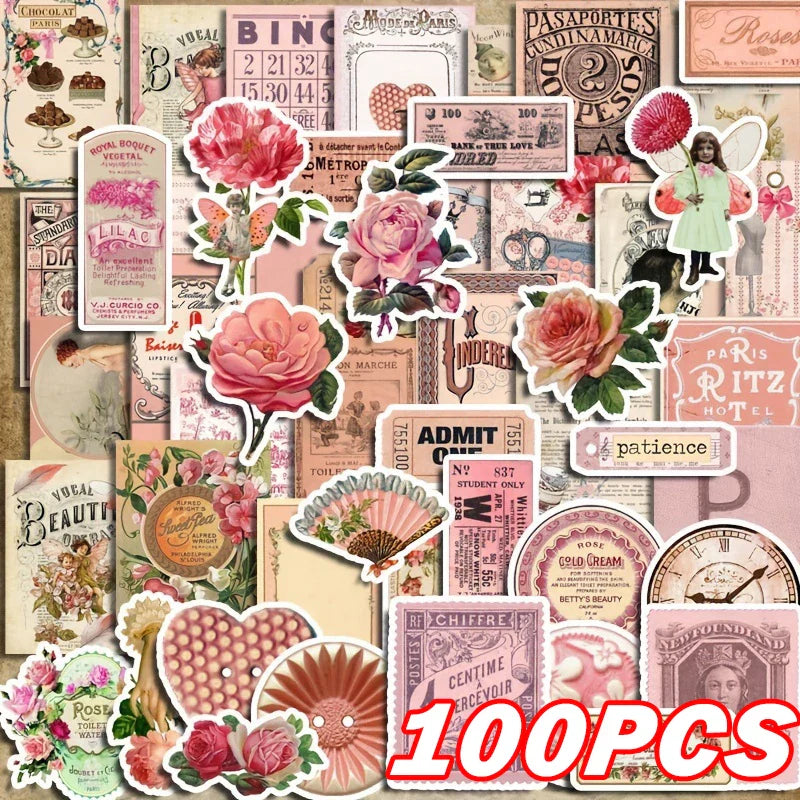 Cute Pink Cartoon Aesthetic Stickers for Laptop Scrapbook Decoration