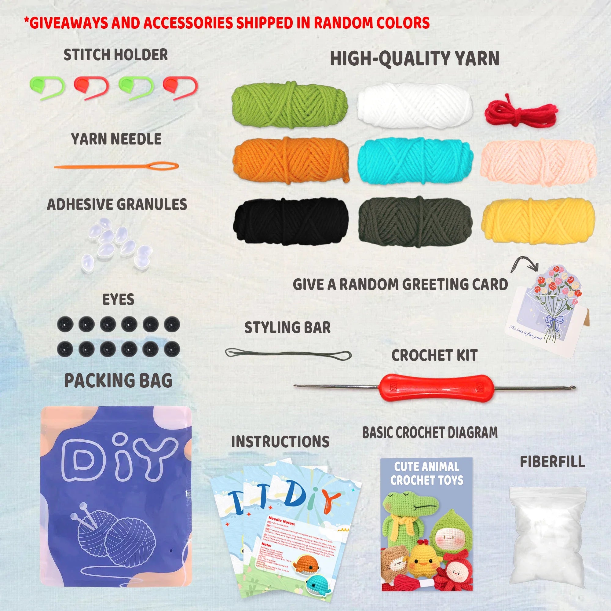 Animal Series Beginner Crochet Kit with Step-by-Step Guide