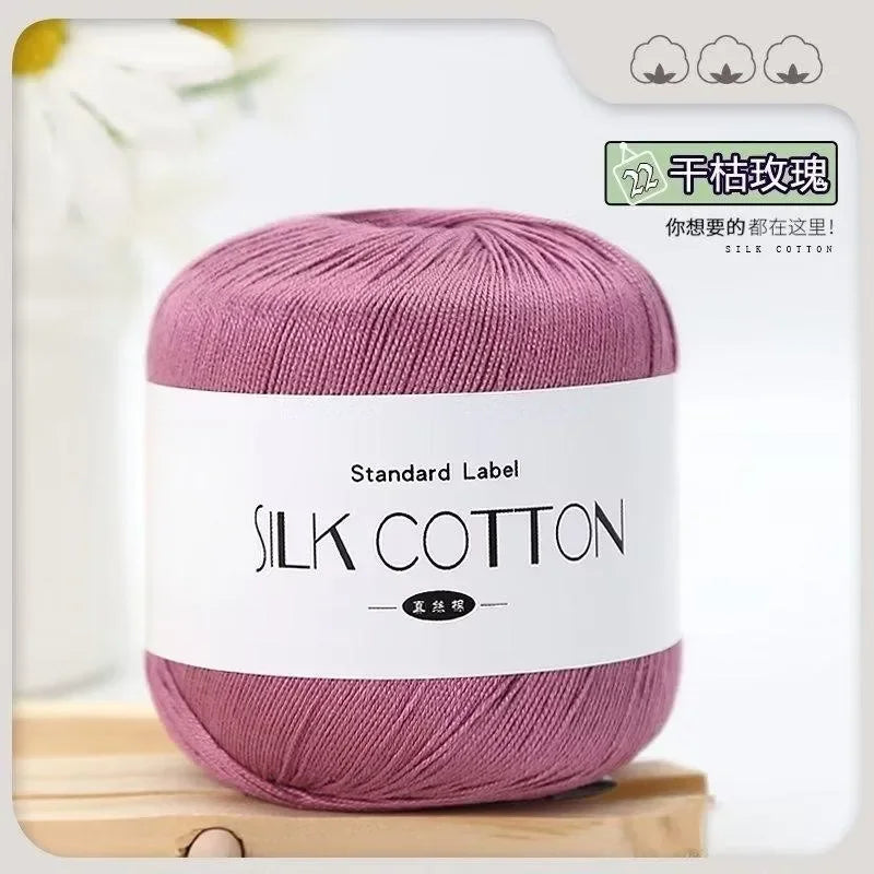 Soft Silk Cotton Milk Crochet Yarn 50g Hand Knitting