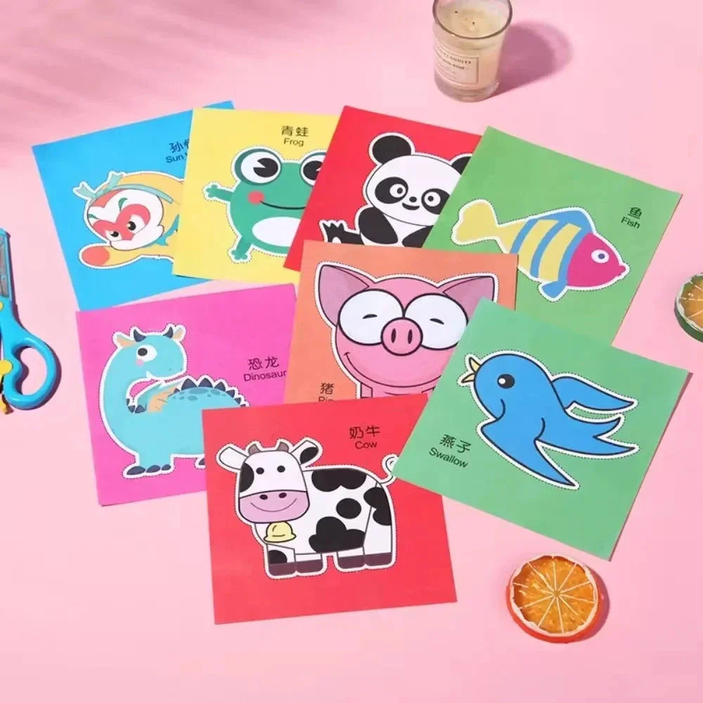 48Pcs Kids DIY Craft Paper Cut Scrapbook Activity Book