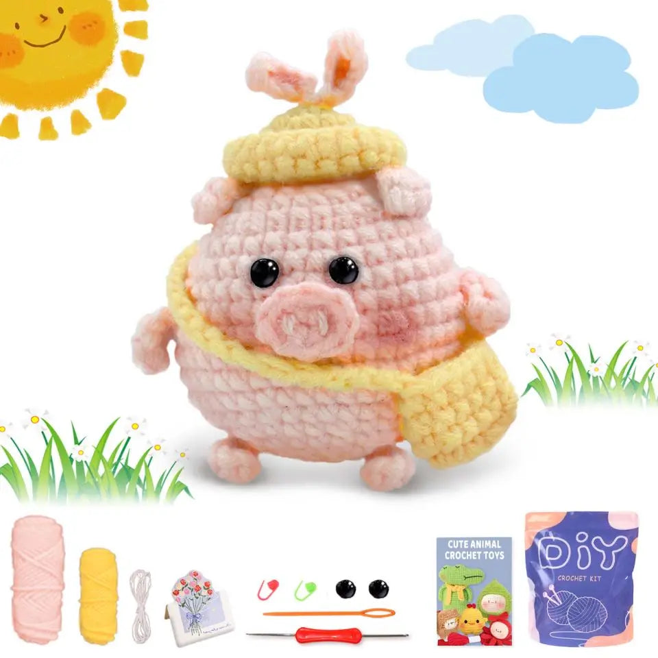 Animal Series Beginner Crochet Kit with Step-by-Step Guide