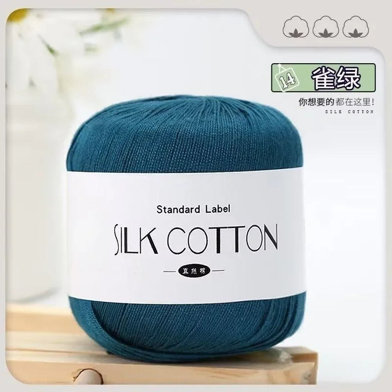 Soft Silk Cotton Milk Crochet Yarn 50g Hand Knitting