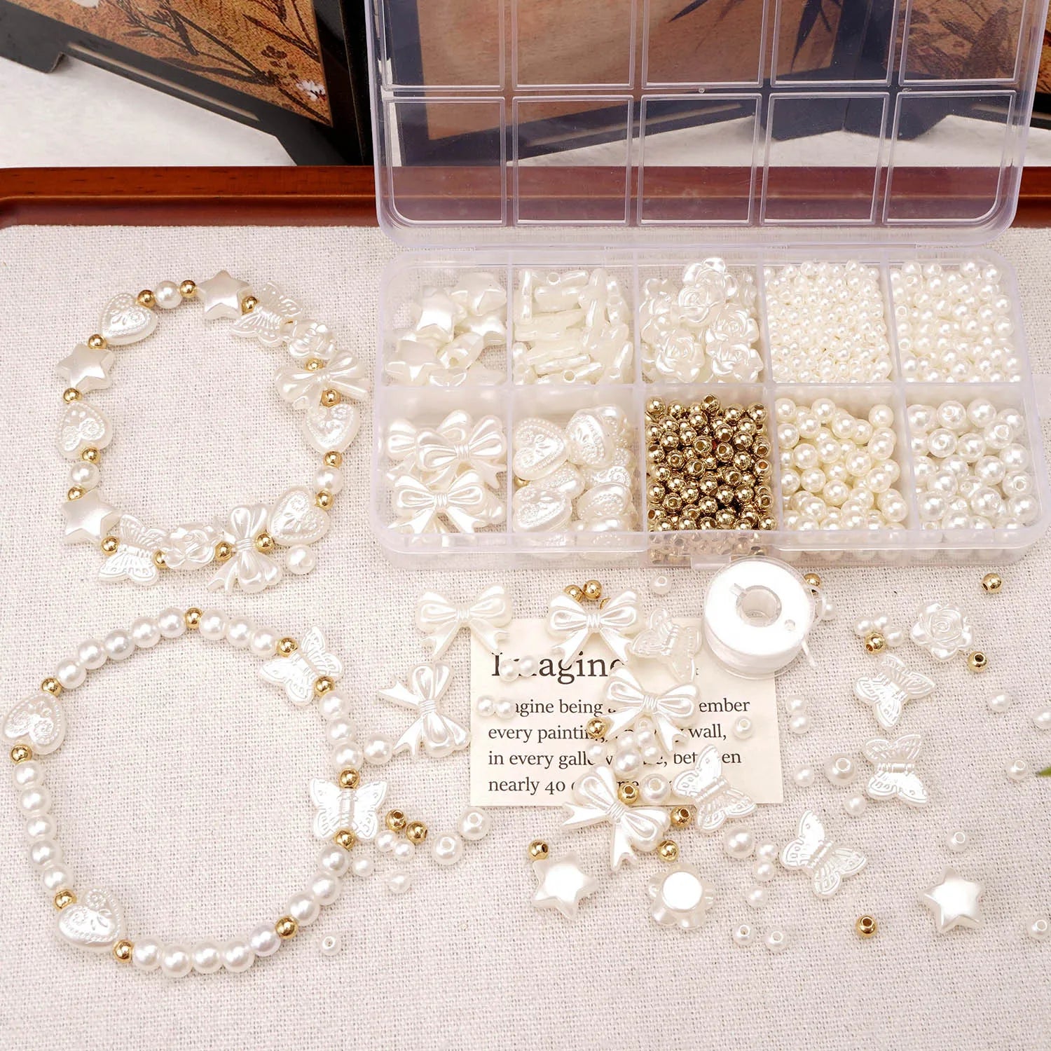 800PCS Faux Pearl Beading Kit for DIY Jewelry Making