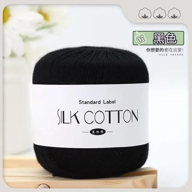 Soft Silk Cotton Milk Crochet Yarn 50g Hand Knitting
