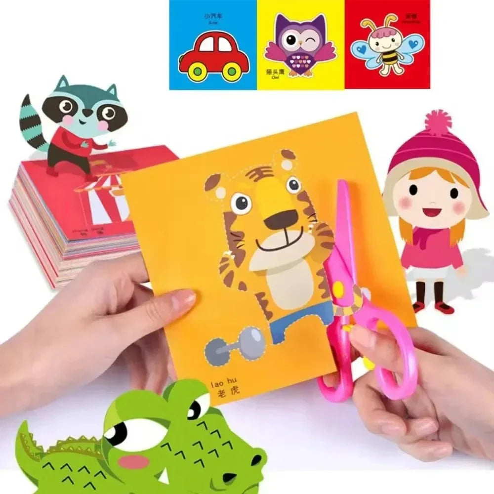 48Pcs Kids DIY Craft Paper Cut Scrapbook Activity Book