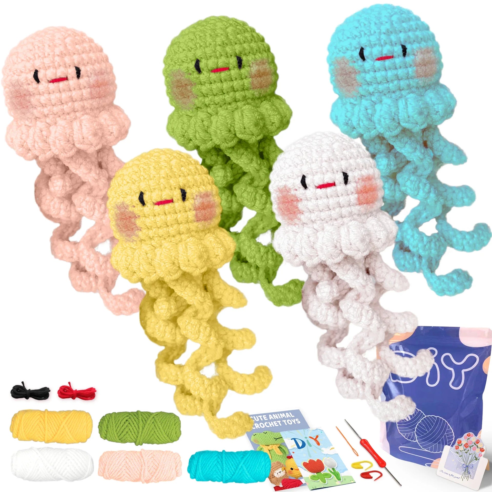 Animal Series Beginner Crochet Kit with Step-by-Step Guide
