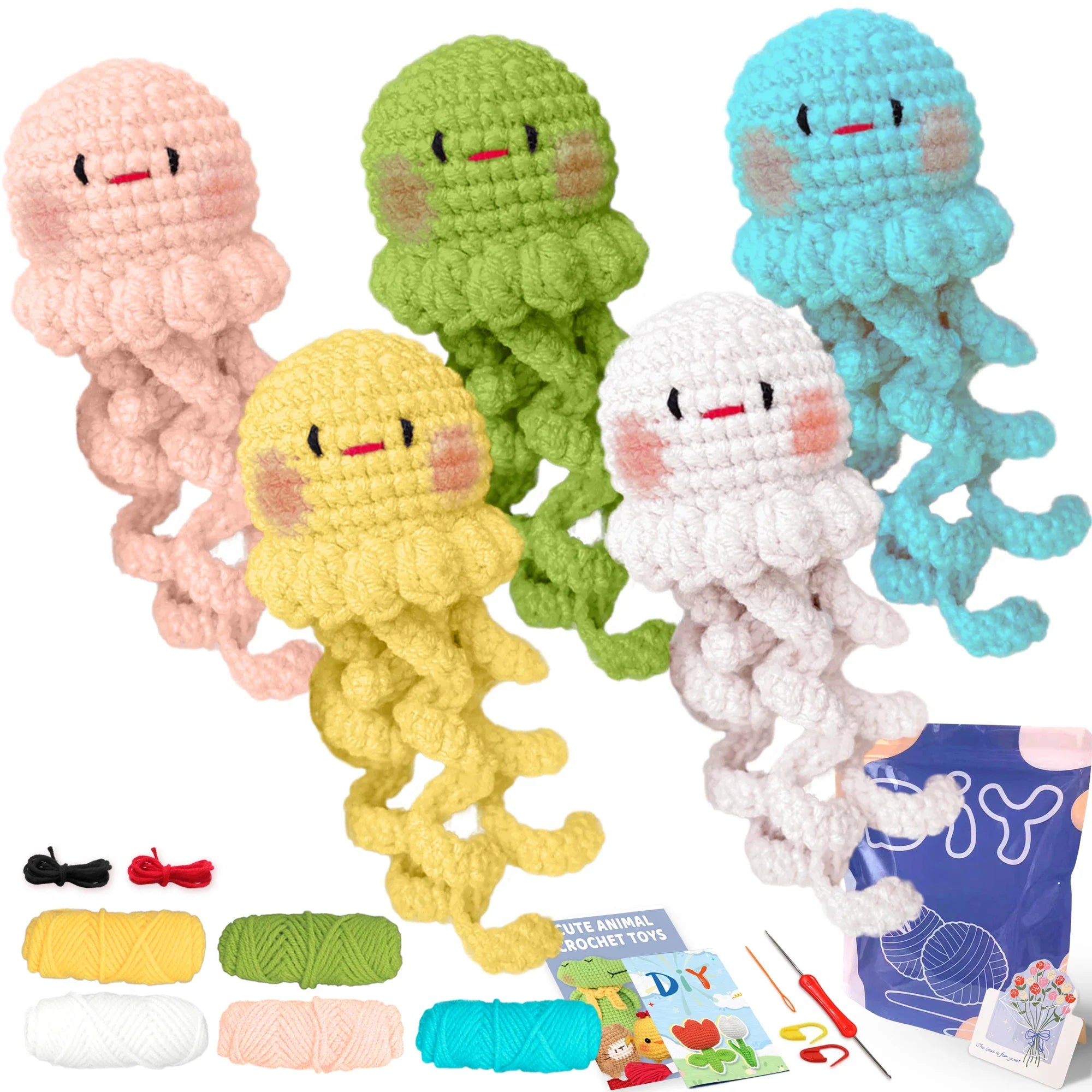 Animal Series Beginner Crochet Kit with Step-by-Step Guide
