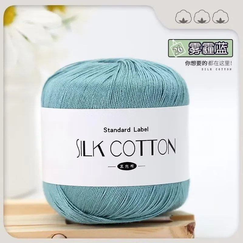 Soft Silk Cotton Milk Crochet Yarn 50g Hand Knitting