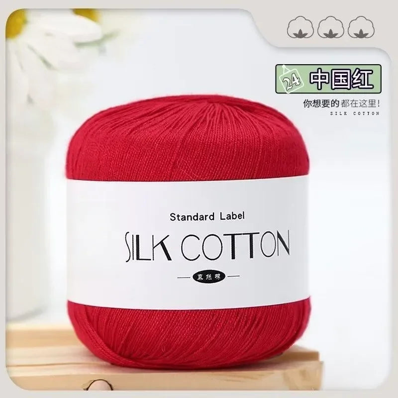 Soft Silk Cotton Milk Crochet Yarn 50g Hand Knitting