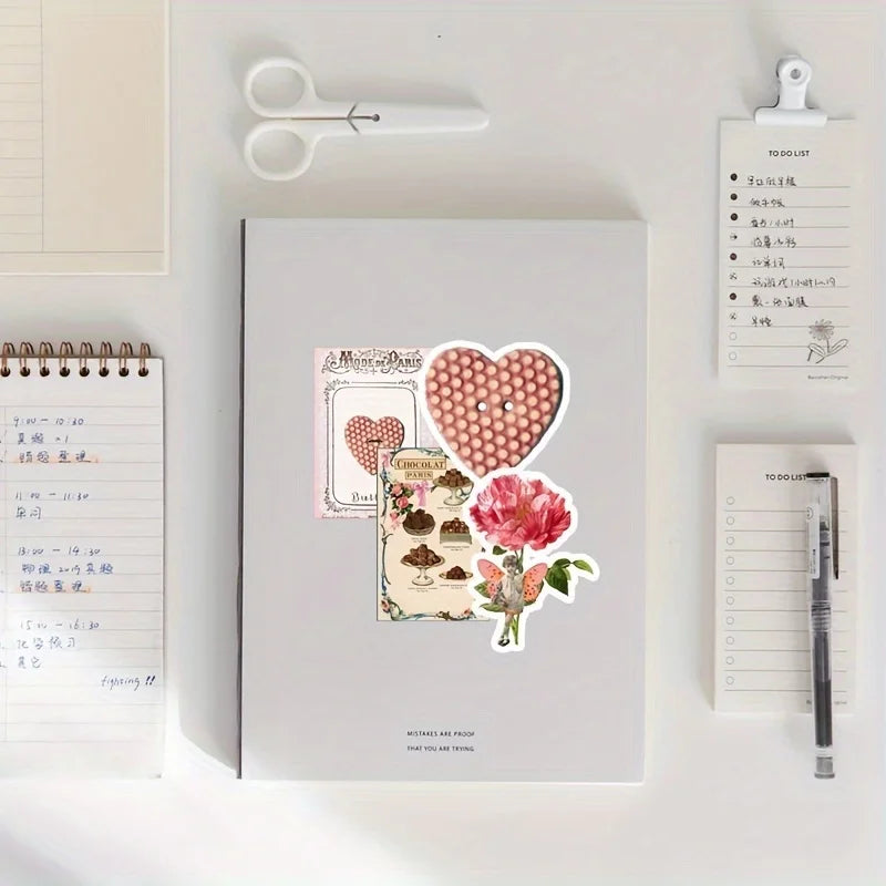 Cute Pink Cartoon Aesthetic Stickers for Laptop Scrapbook Decoration