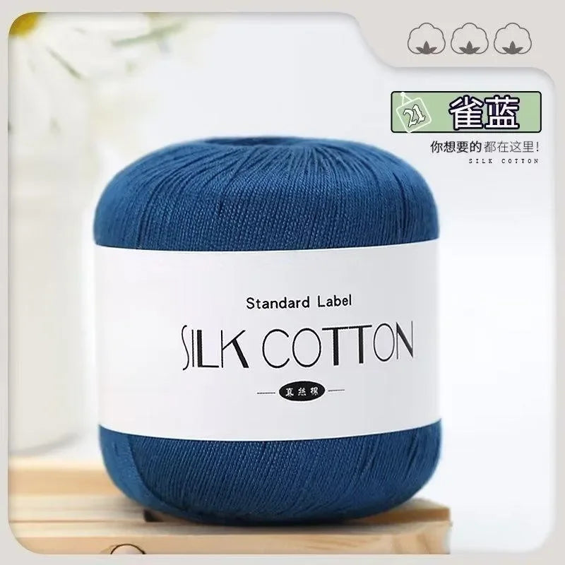 Soft Silk Cotton Milk Crochet Yarn 50g Hand Knitting