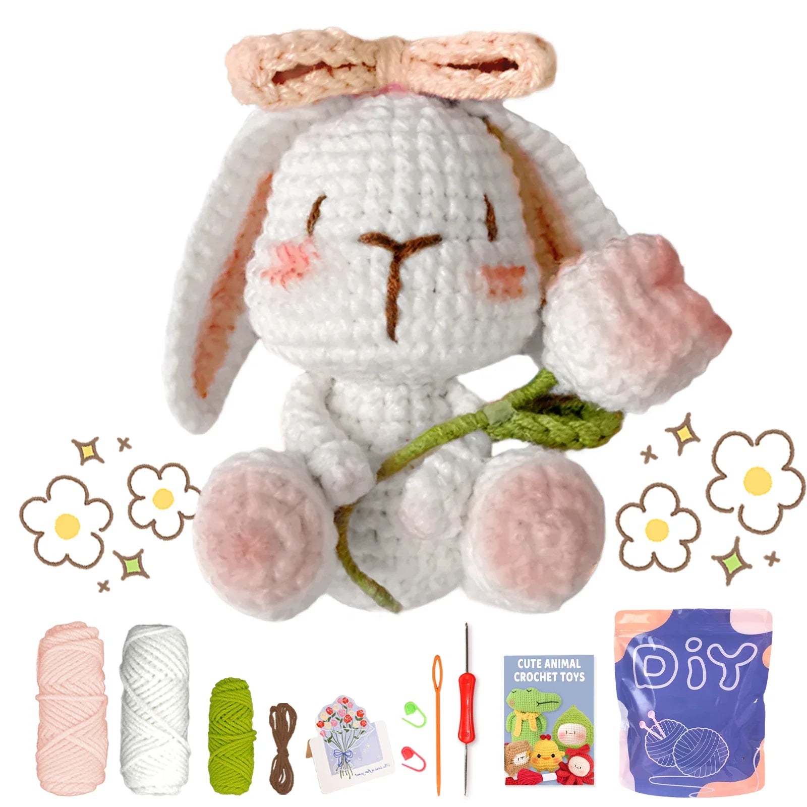 Animal Series Beginner Crochet Kit with Step-by-Step Guide