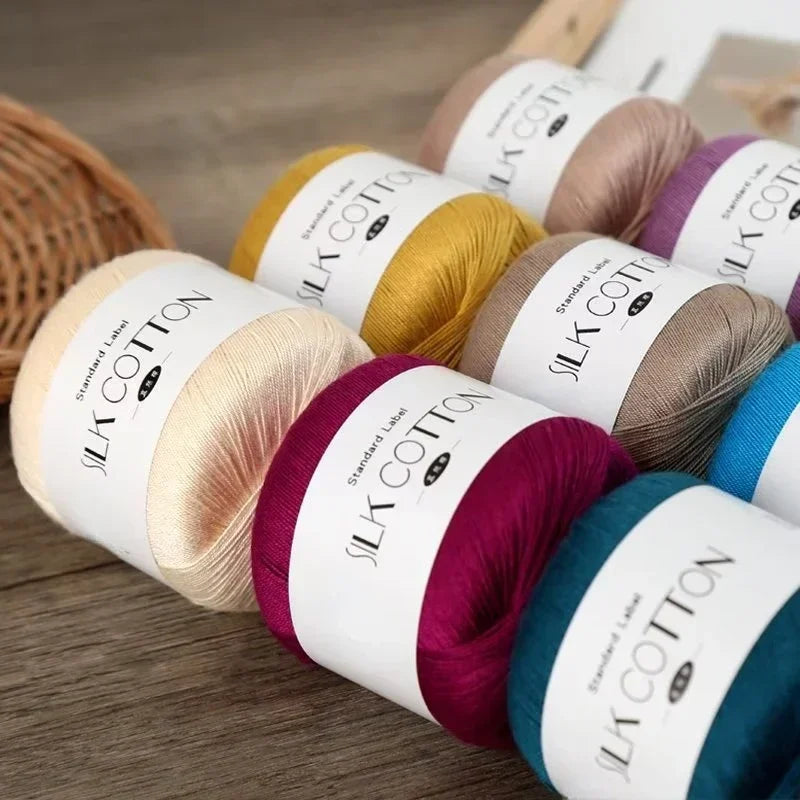 Soft Silk Cotton Milk Crochet Yarn 50g Hand Knitting