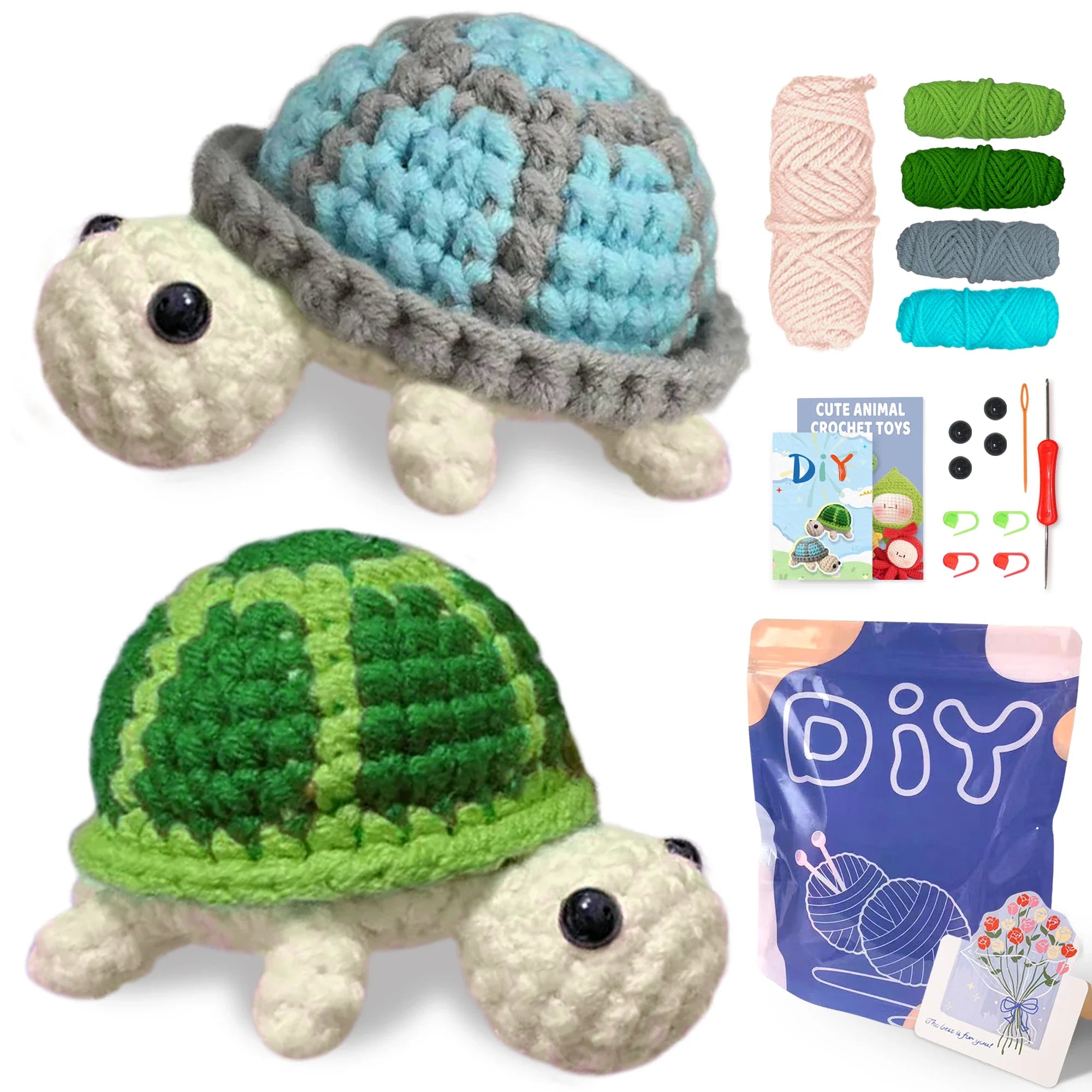 Animal Series Beginner Crochet Kit with Step-by-Step Guide