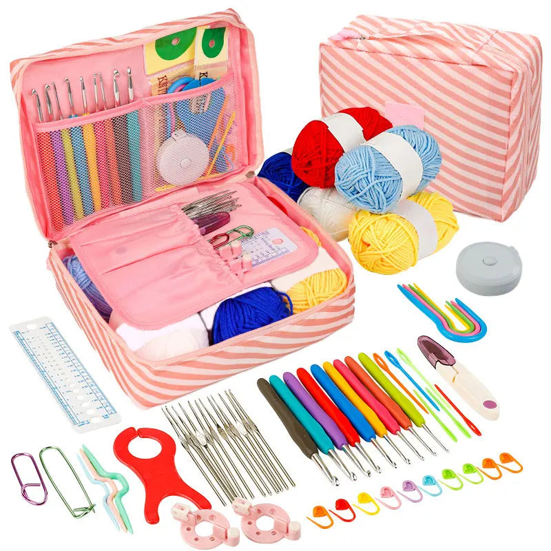 Beginner Crochet Kit Portable Hooks Yarn Craft Set