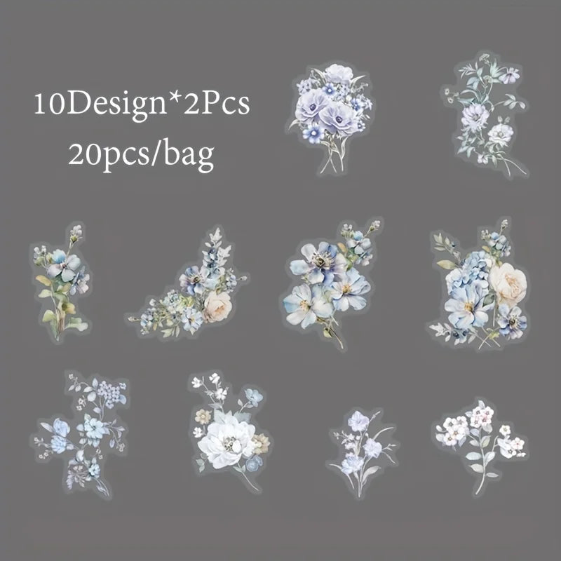 Plant Themed Sticker Pack | 20PCS DIY Decorative Scrapbook Stickers
