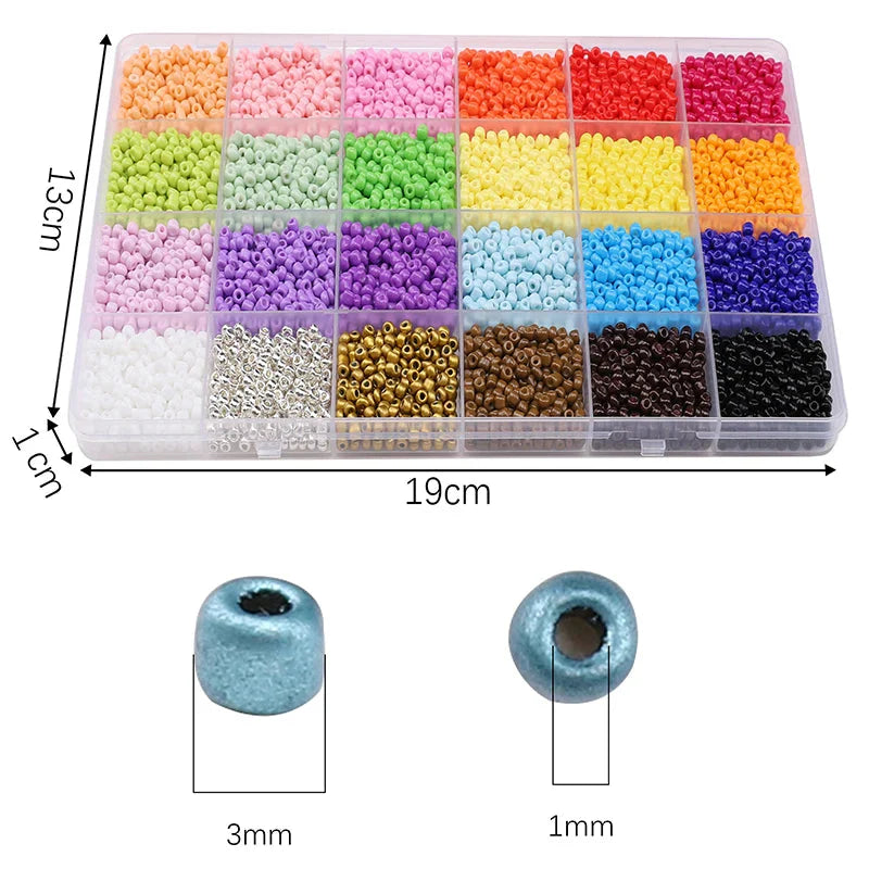 5200PCS Glass Rice Beads Kit for DIY Jewelry Making