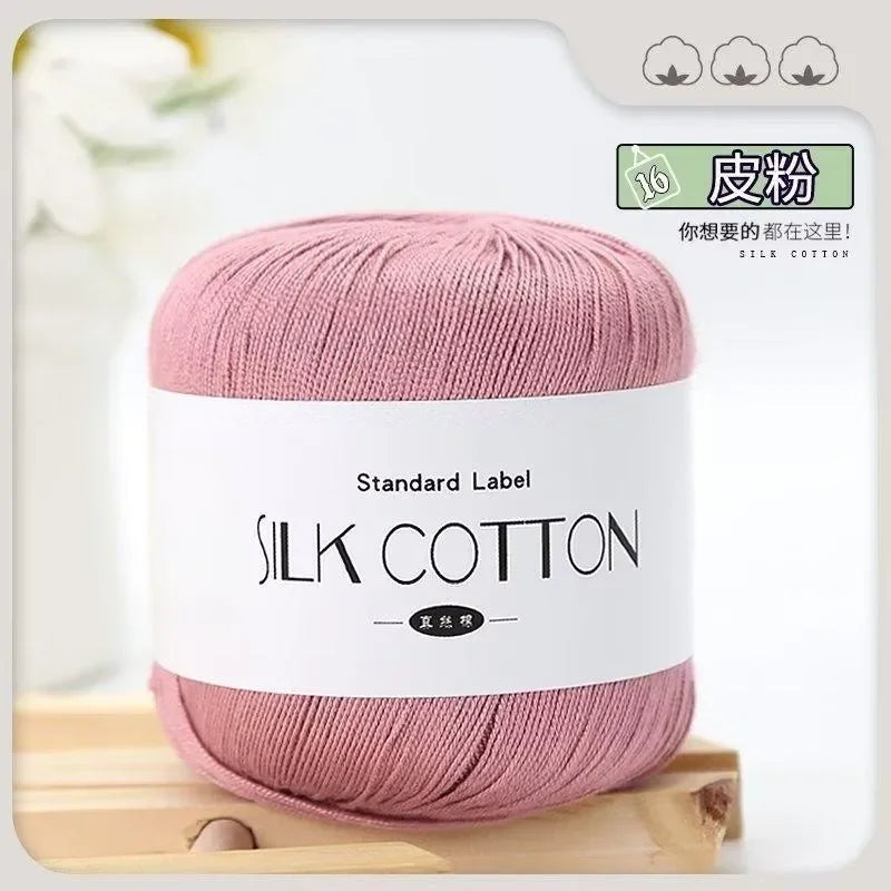 Soft Silk Cotton Milk Crochet Yarn 50g Hand Knitting