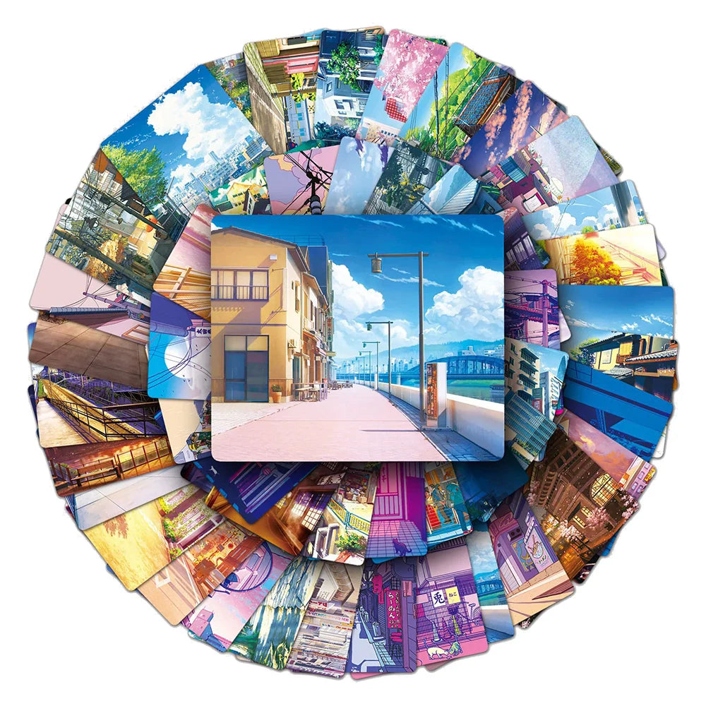 Anime Cartoon Landscape Waterproof Aesthetic Sticker Pack Assorted Designs