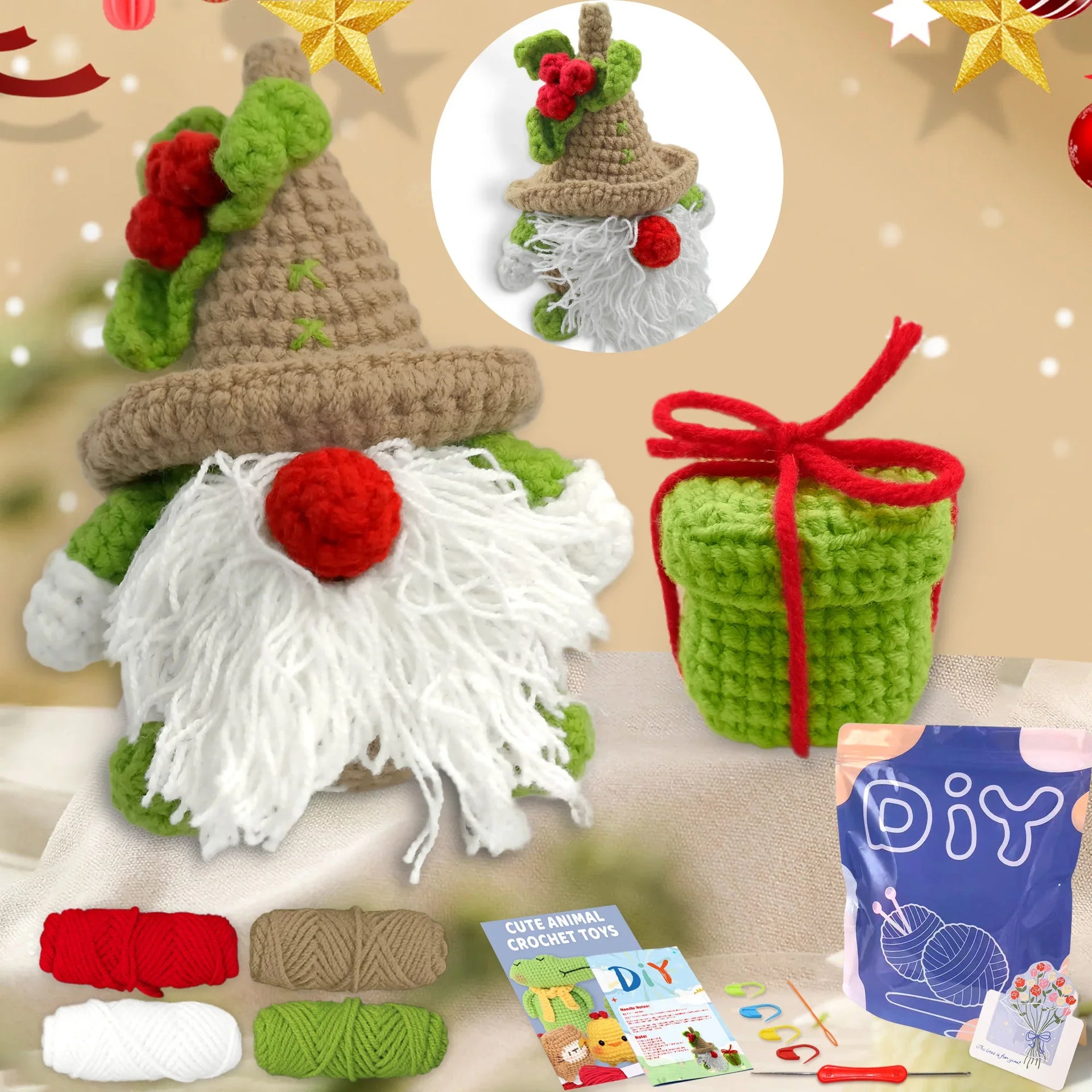 Animal Series Beginner Crochet Kit with Step-by-Step Guide