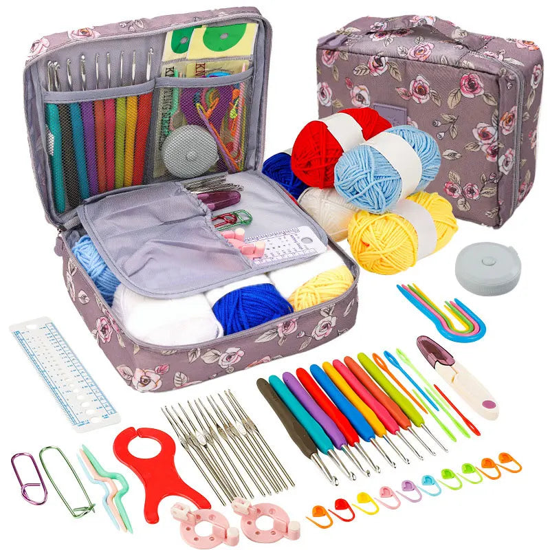 Beginner Crochet Kit Portable Hooks Yarn Craft Set