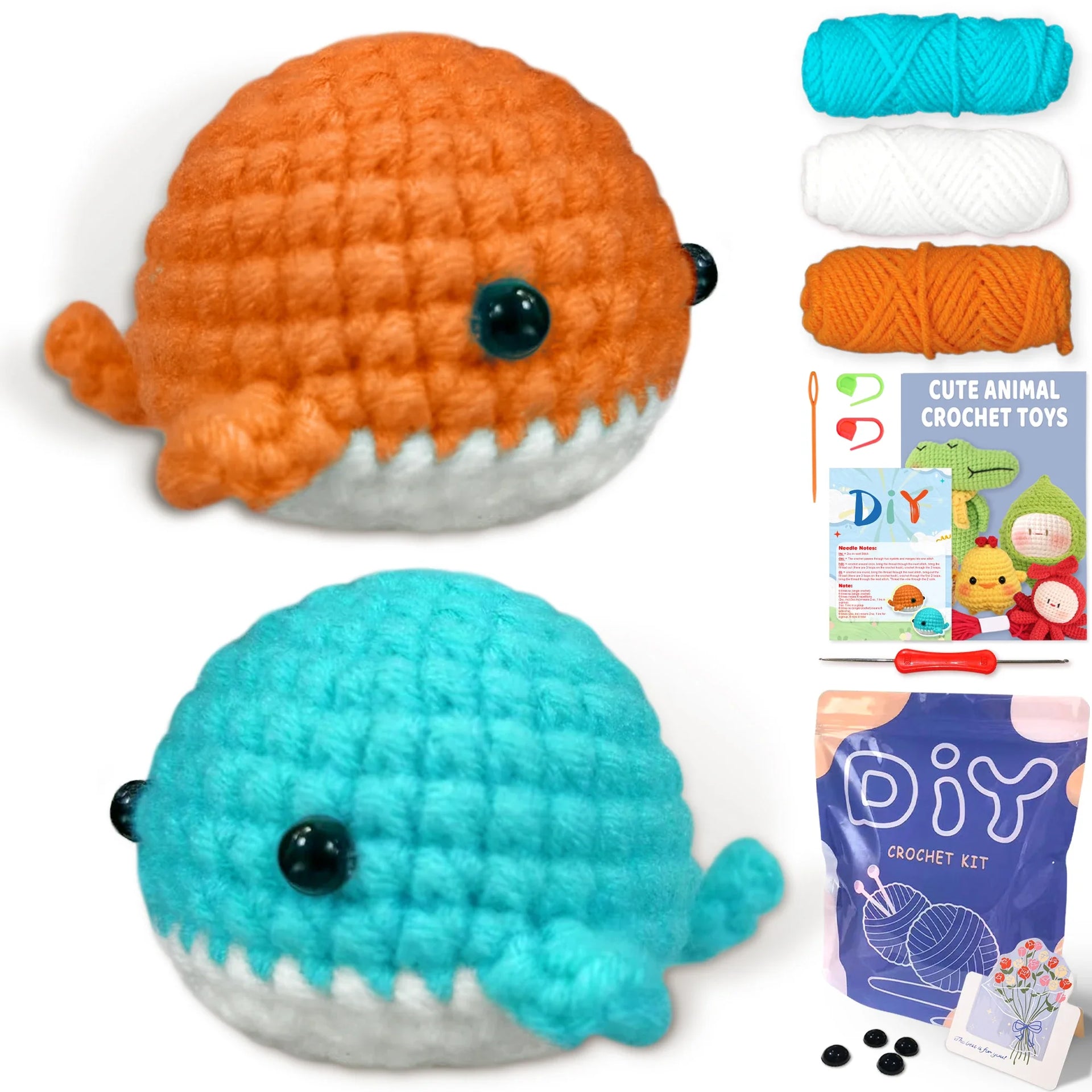 Animal Series Beginner Crochet Kit with Step-by-Step Guide