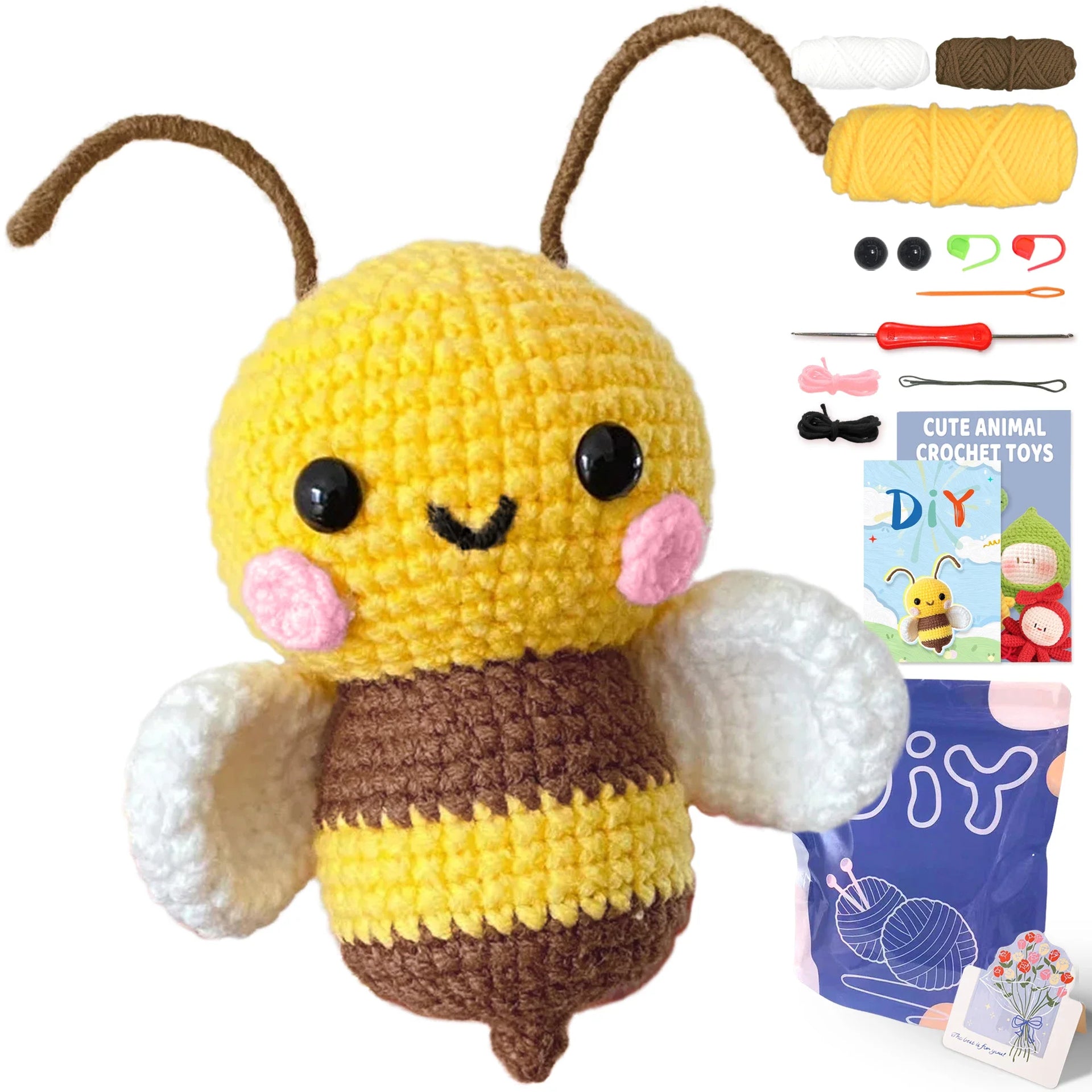 Animal Series Beginner Crochet Kit with Step-by-Step Guide