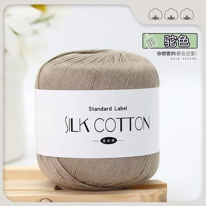 Soft Silk Cotton Milk Crochet Yarn 50g Hand Knitting