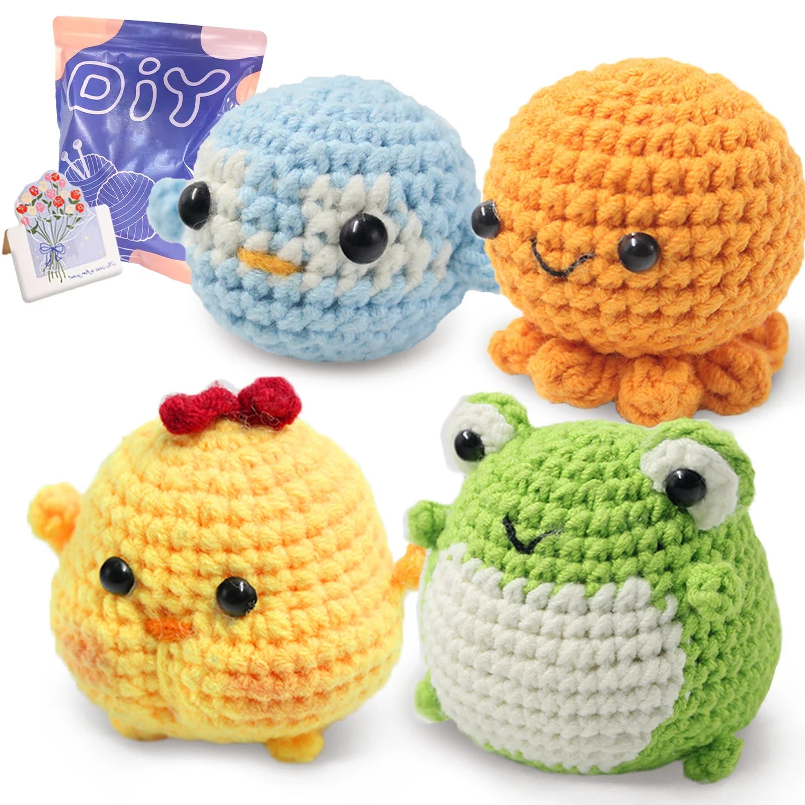 Animal Series Beginner Crochet Kit with Step-by-Step Guide