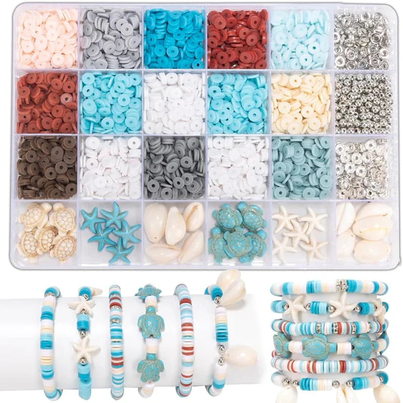 Ocean Summer Clay Beads Friendship Bracelet Making Kit DIY