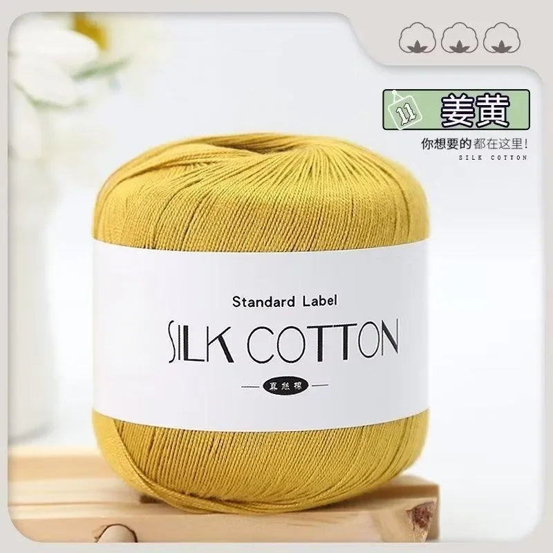 Soft Silk Cotton Milk Crochet Yarn 50g Hand Knitting