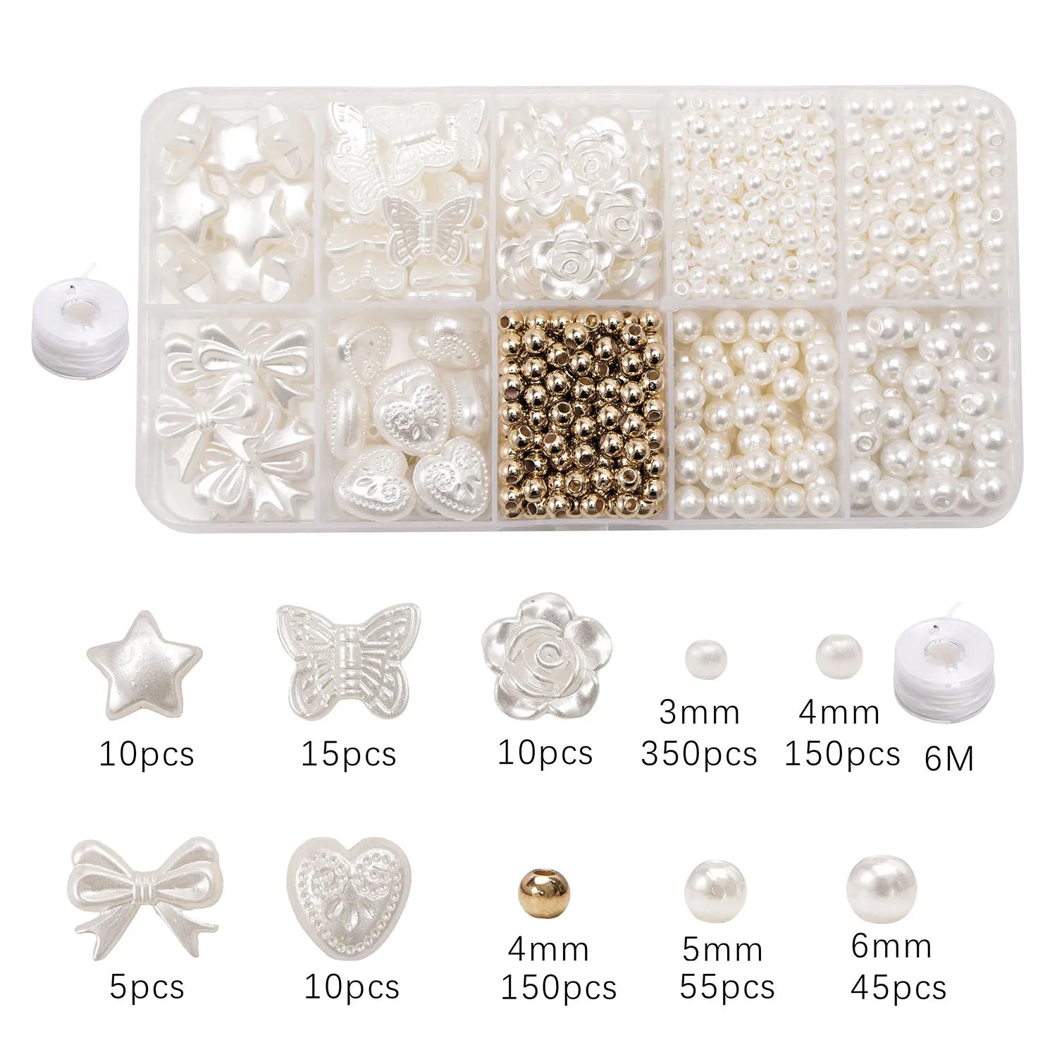 800PCS Faux Pearl Beading Kit for DIY Jewelry Making