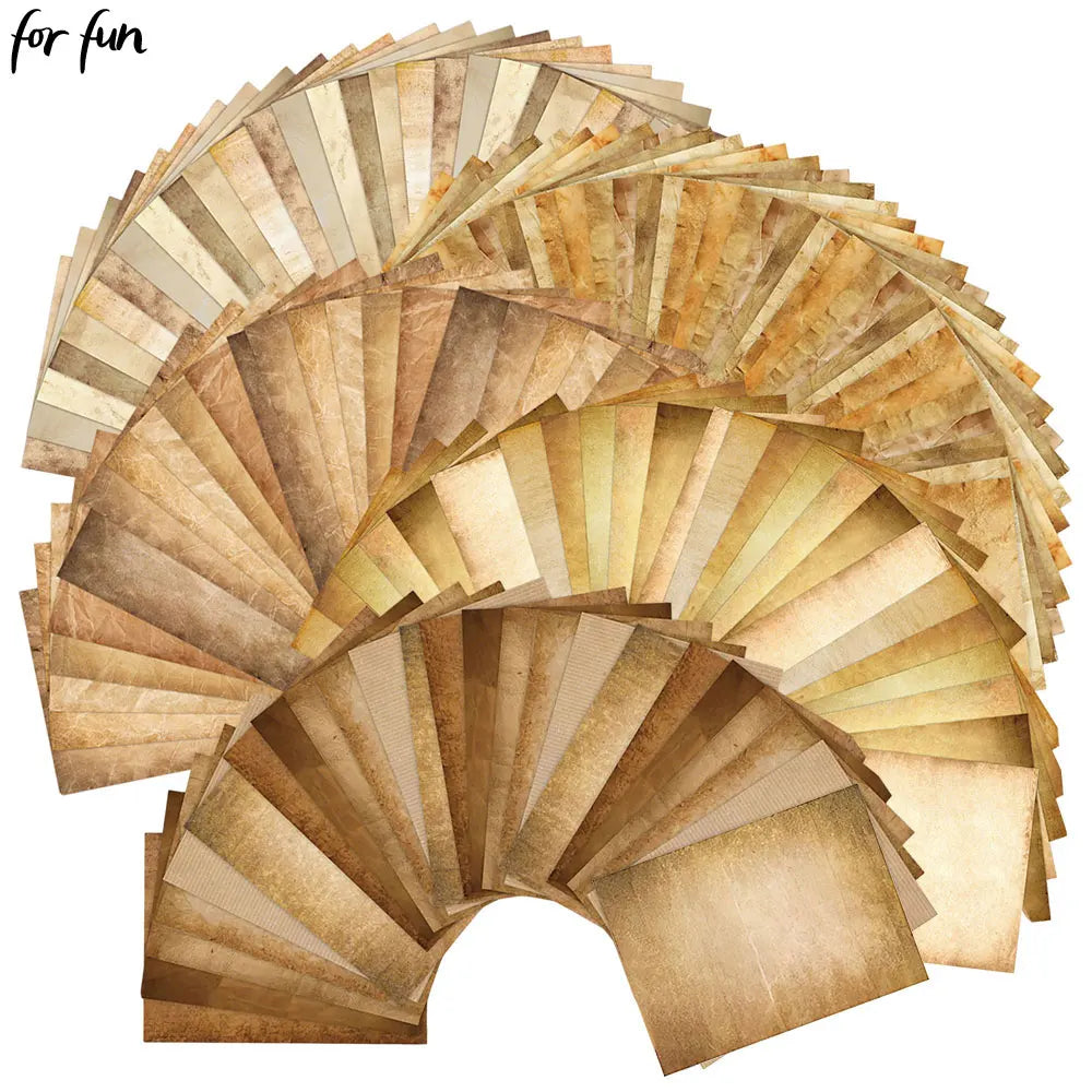 48-Sheet Vintage Scrapbook Paper A4 Retro Collage Craft Set