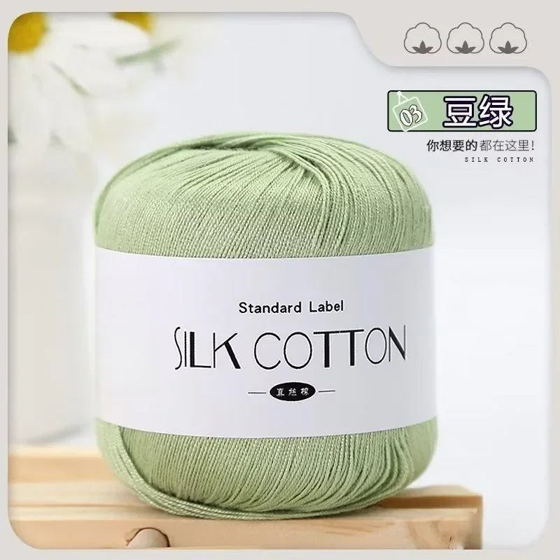 Soft Silk Cotton Milk Crochet Yarn 50g Hand Knitting