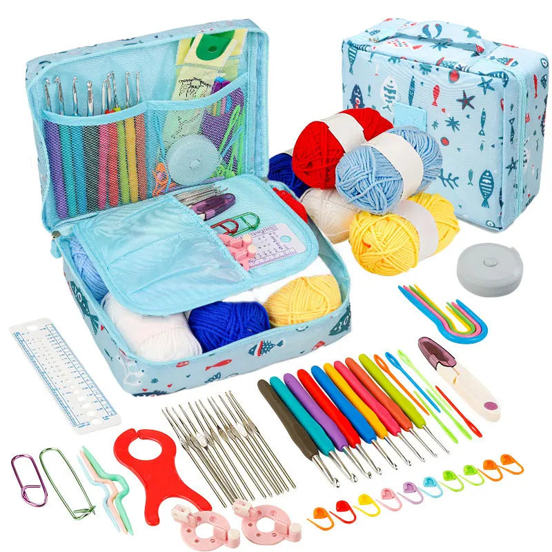 Beginner Crochet Kit Portable Hooks Yarn Craft Set