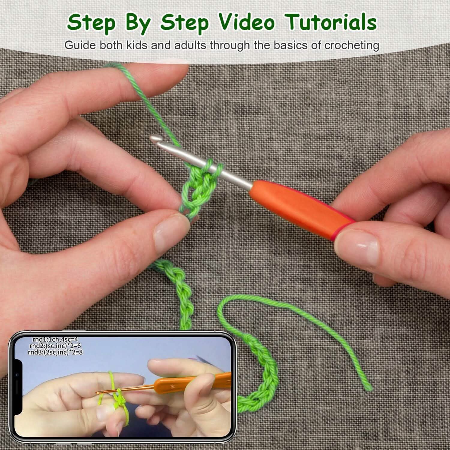 Beginner Crochet Kit with DIY Knitting Craft Supplies Set
